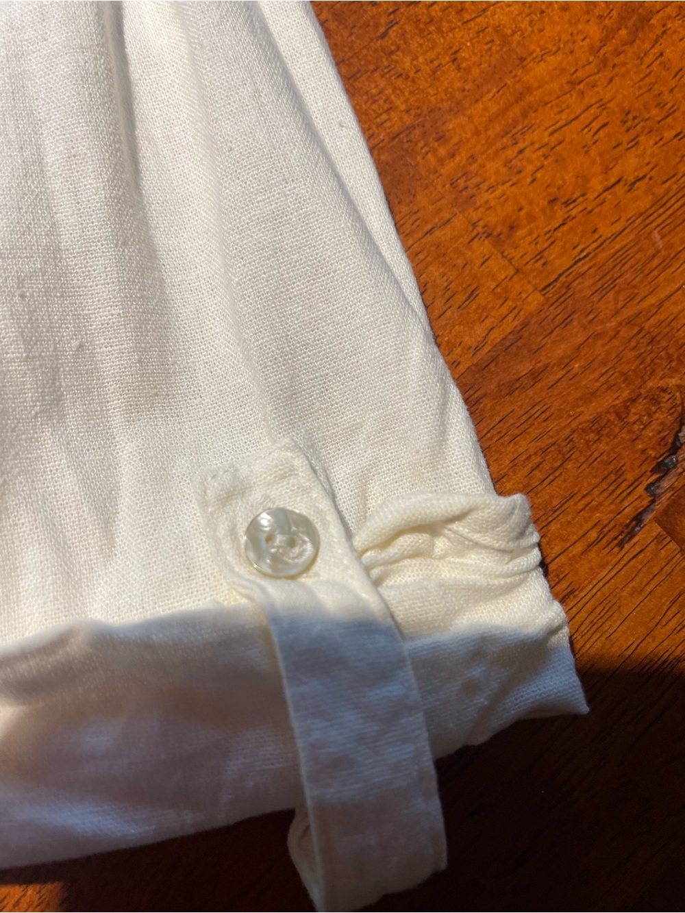 Orvis Off White Linen Shirt - medium - Picture 8 of 11